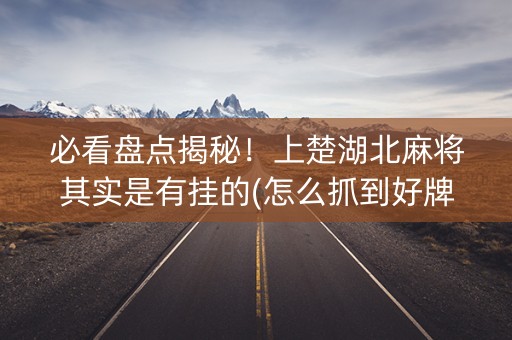 必看盘点揭秘！上楚湖北麻将其实是有挂的(怎么抓到好牌)