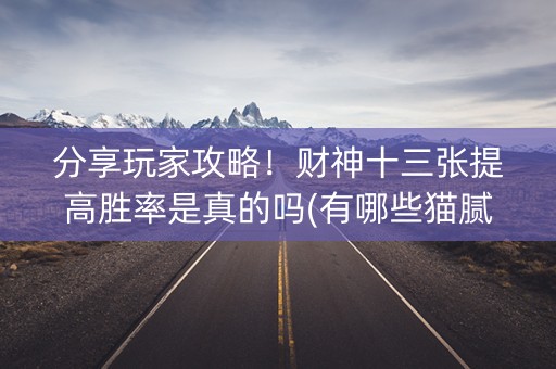 分享玩家攻略！财神十三张提高胜率是真的吗(有哪些猫腻)