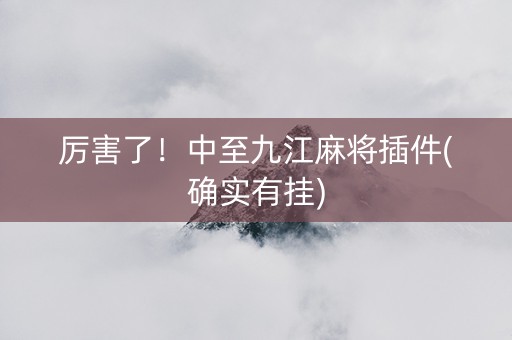 厉害了！中至九江麻将插件(确实有挂)