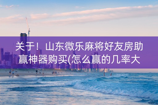 关于！山东微乐麻将好友房助赢神器购买(怎么赢的几率大)