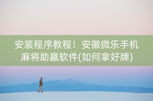 安装程序教程！安徽微乐手机麻将助赢软件(如何拿好牌)