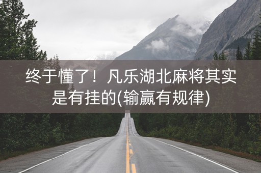 终于懂了！凡乐湖北麻将其实是有挂的(输赢有规律)