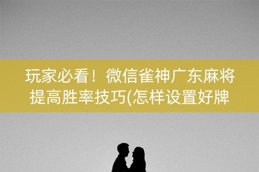 玩家必看！微信雀神广东麻将提高胜率技巧(怎样设置好牌)