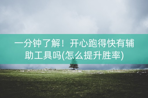 一分钟了解！开心跑得快有辅助工具吗(怎么提升胜率)