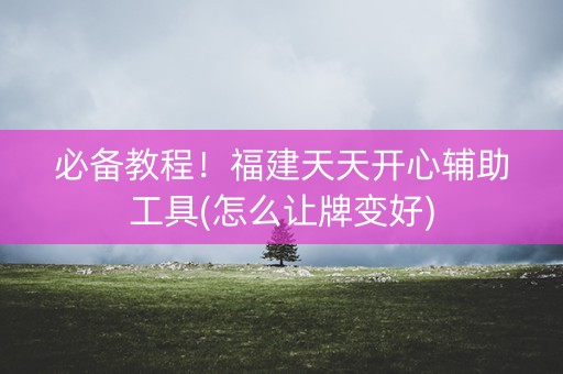 必备教程！福建天天开心辅助工具(怎么让牌变好)