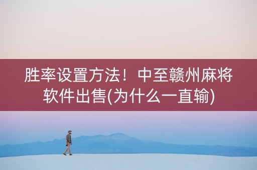 胜率设置方法！中至赣州麻将软件出售(为什么一直输)