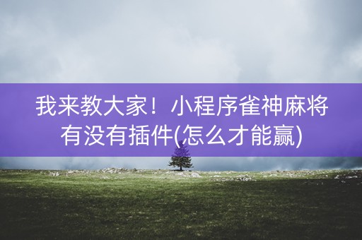 我来教大家！小程序雀神麻将有没有插件(怎么才能赢)