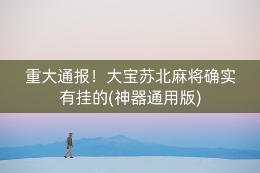 重大通报！大宝苏北麻将确实有挂的(神器通用版)
