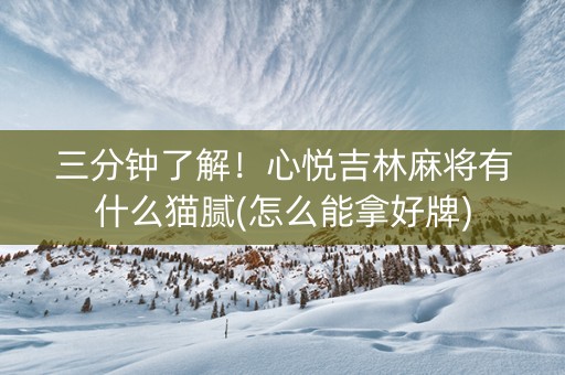 三分钟了解！心悦吉林麻将有什么猫腻(怎么能拿好牌)