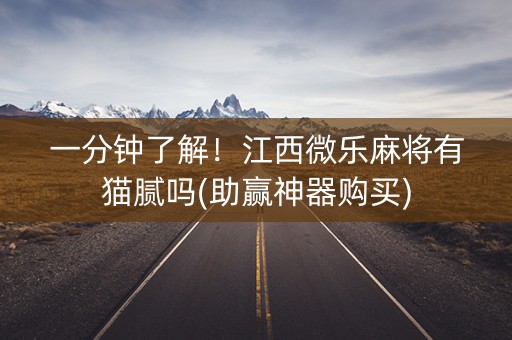 一分钟了解！江西微乐麻将有猫腻吗(助赢神器购买)