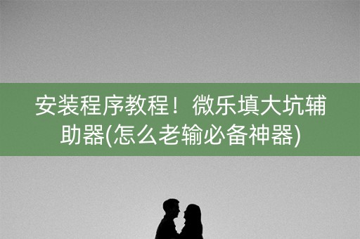 安装程序教程！微乐填大坑辅助器(怎么老输必备神器)
