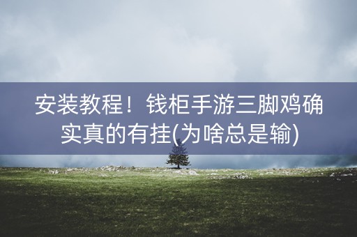 安装教程！钱柜手游三脚鸡确实真的有挂(为啥总是输)