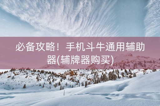 必备攻略！手机斗牛通用辅助器(辅牌器购买)