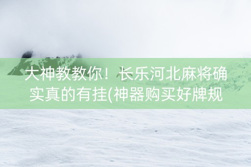 大神教教你！长乐河北麻将确实真的有挂(神器购买好牌规律)