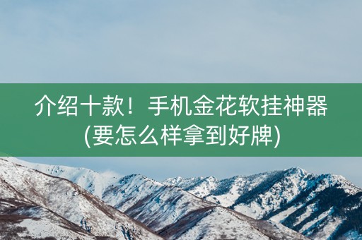 介绍十款！手机金花软挂神器(要怎么样拿到好牌)