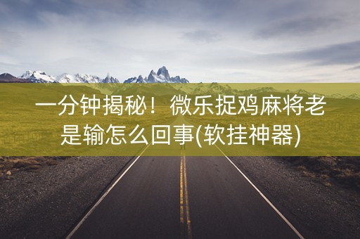 一分钟揭秘！微乐捉鸡麻将老是输怎么回事(软挂神器)
