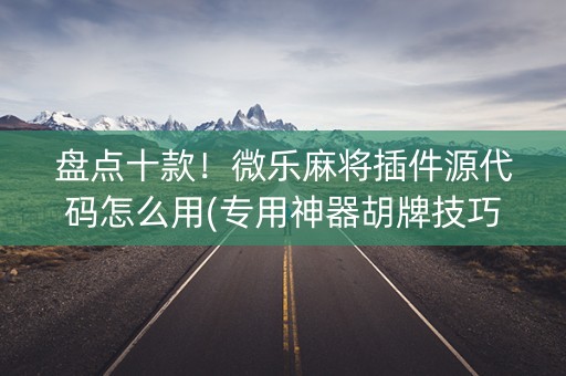 盘点十款！微乐麻将插件源代码怎么用(专用神器胡牌技巧)