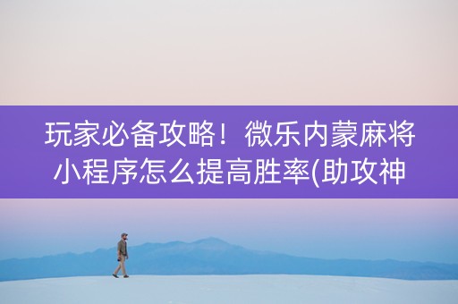玩家必备攻略！微乐内蒙麻将小程序怎么提高胜率(助攻神器怎么才会赢)