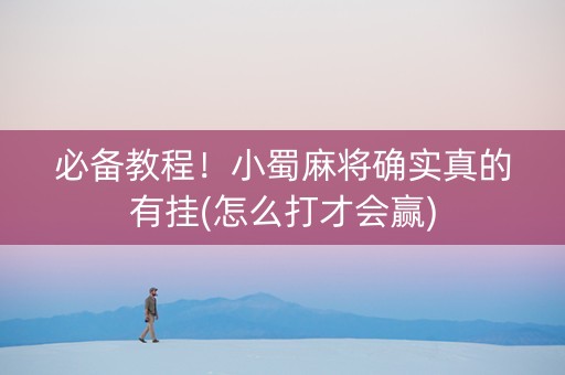 必备教程！小蜀麻将确实真的有挂(怎么打才会赢)