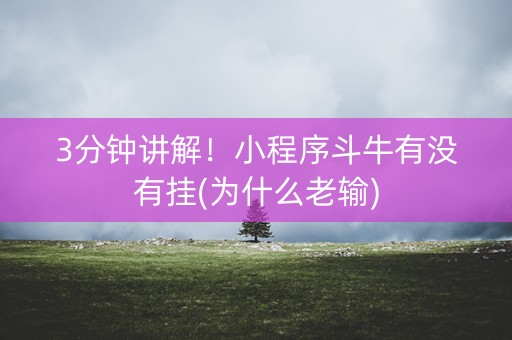 3分钟讲解！小程序斗牛有没有挂(为什么老输)