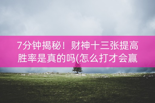 7分钟揭秘！财神十三张提高胜率是真的吗(怎么打才会赢)