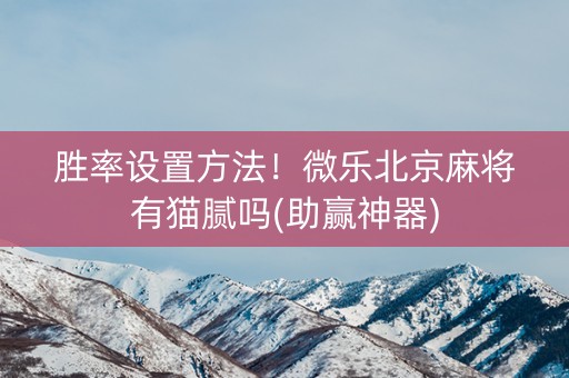 胜率设置方法！微乐北京麻将有猫腻吗(助赢神器)