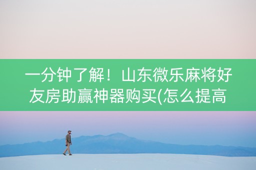 一分钟了解！山东微乐麻将好友房助赢神器购买(怎么提高胜率)