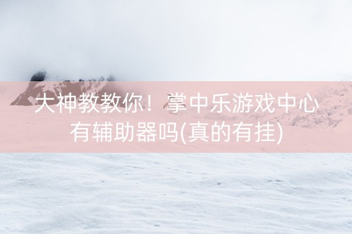 大神教教你！掌中乐游戏中心有辅助器吗(真的有挂)