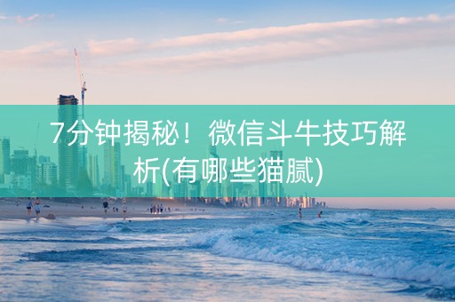 7分钟揭秘！微信斗牛技巧解析(有哪些猫腻)