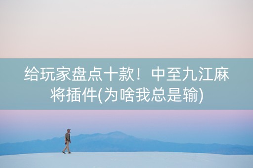 给玩家盘点十款！中至九江麻将插件(为啥我总是输)