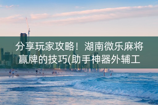 分享玩家攻略！湖南微乐麻将赢牌的技巧(助手神器外辅工具)