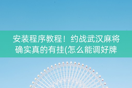 安装程序教程！约战武汉麻将确实真的有挂(怎么能调好牌)
