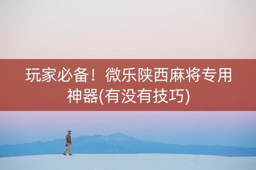玩家必备！微乐陕西麻将专用神器(有没有技巧)