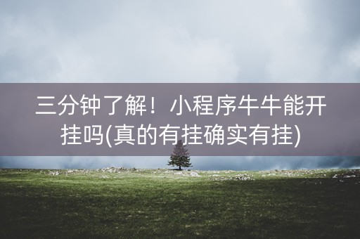 三分钟了解！小程序牛牛能开挂吗(真的有挂确实有挂)