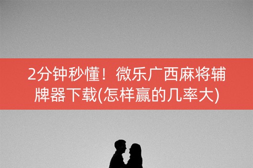 2分钟秒懂！微乐广西麻将辅牌器下载(怎样赢的几率大)