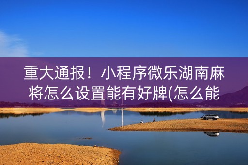 重大通报！小程序微乐湖南麻将怎么设置能有好牌(怎么能让胜率高)