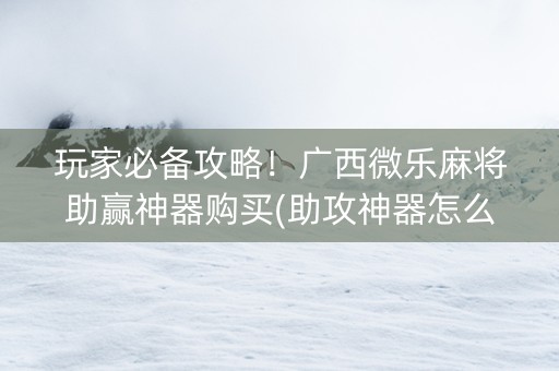 玩家必备攻略！广西微乐麻将助赢神器购买(助攻神器怎么才会赢)