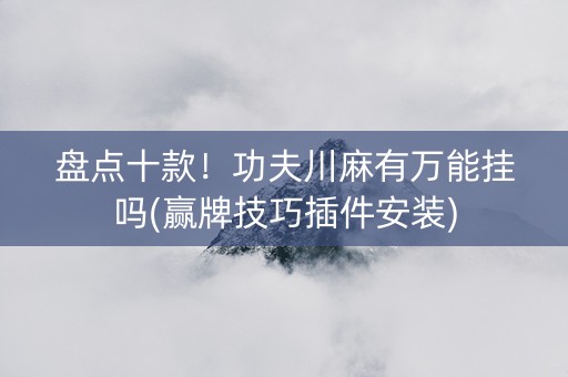 盘点十款！功夫川麻有万能挂吗(赢牌技巧插件安装)