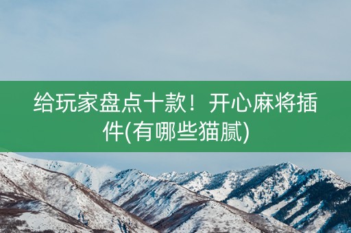 给玩家盘点十款！开心麻将插件(有哪些猫腻)
