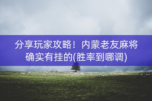 分享玩家攻略！内蒙老友麻将确实有挂的(胜率到哪调)