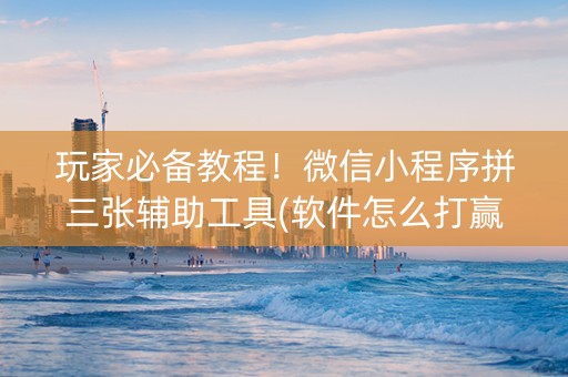 玩家必备教程！微信小程序拼三张辅助工具(软件怎么打赢)