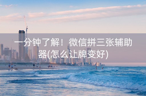 一分钟了解！微信拼三张辅助器(怎么让牌变好)