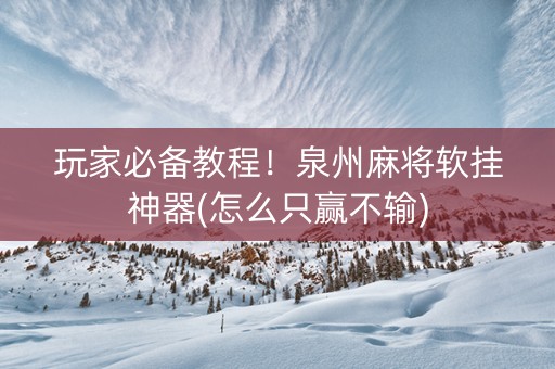 玩家必备教程！泉州麻将软挂神器(怎么只赢不输)