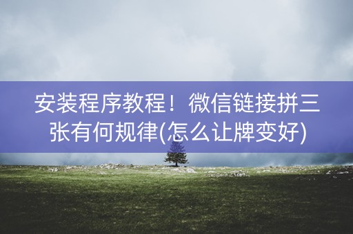 安装程序教程！微信链接拼三张有何规律(怎么让牌变好)