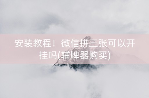 安装教程！微信拼三张可以开挂吗(辅牌器购买)
