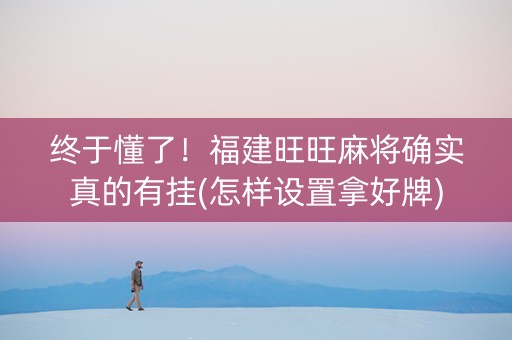 终于懂了！福建旺旺麻将确实真的有挂(怎样设置拿好牌)