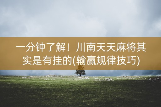 一分钟了解！川南天天麻将其实是有挂的(输赢规律技巧)