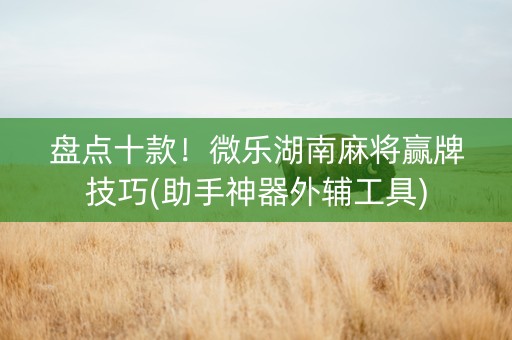 盘点十款！微乐湖南麻将赢牌技巧(助手神器外辅工具)