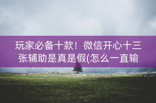 玩家必备十款！微信开心十三张辅助是真是假(怎么一直输)
