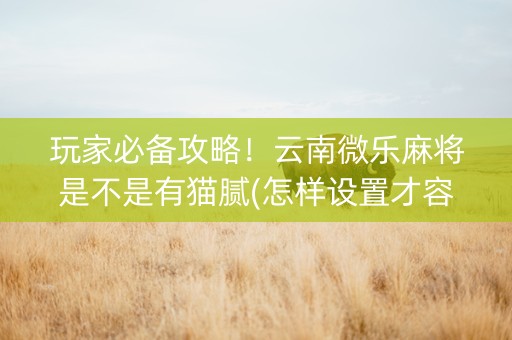 玩家必备攻略！云南微乐麻将是不是有猫腻(怎样设置才容易赢)